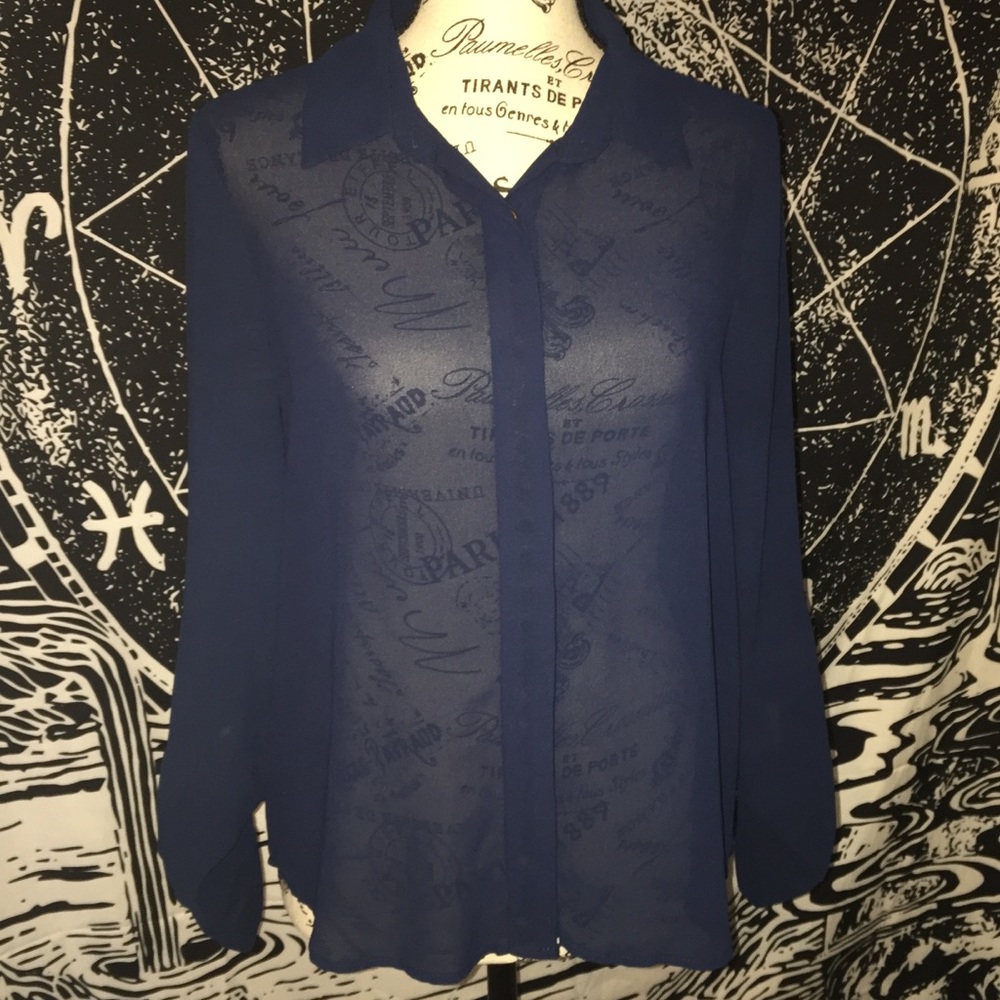 Sheer button down blouse